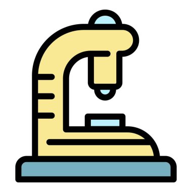 Mikroskop simgesi renk dış hat vektörü