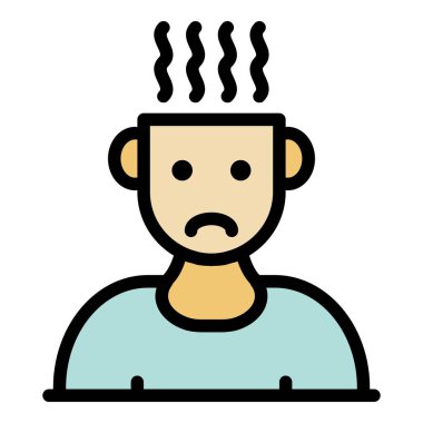 Erkek humması simgesi renk ana hatları vektörü