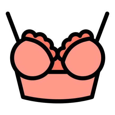 Uzun çizgi sütyen simgesi renk ana hatları vektörü