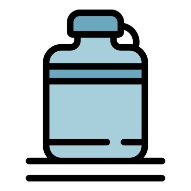 Su şişesi simgesi renk ana hatları vektörü