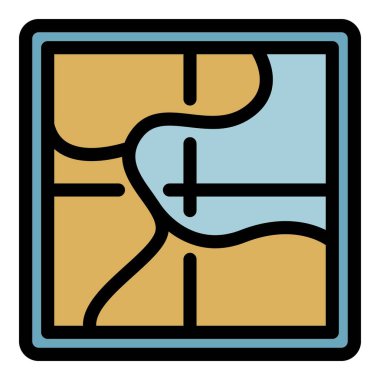 Safari haritası renk ana hatları vektörü