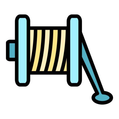 Profesyonel balık makarası renk ana hatları vektörü