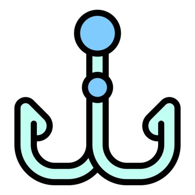 Çift kanca renk dış hat vektörü