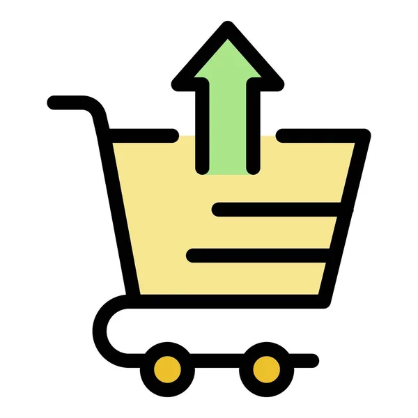 Shop cart Télécharger icône couleur contour vecteur — Image vectorielle