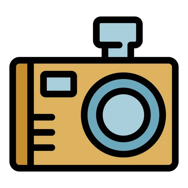 Icono de cámara digital color contorno vector — Vector de stock
