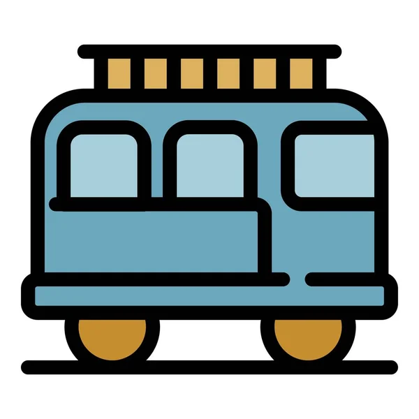 Safari bus pictogram kleur omtrek vector — Stockvector