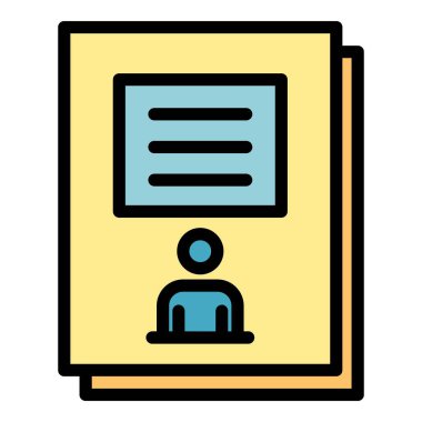 Kişisel dosya simgesi renk ana hatları vektörü