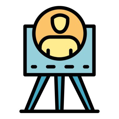 Kanıt simgesi renk çizgisi vektörü olan tahta