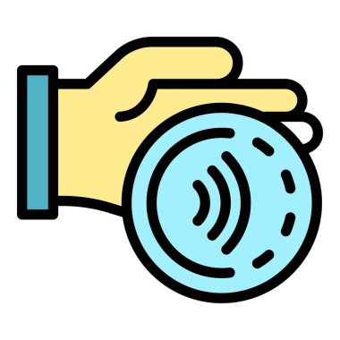 Wifi el simgesi renk ana hatları vektörünü imzaladı