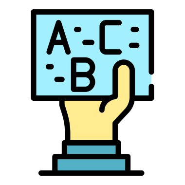 ABC kart simgesi renk ana hatlarıyla el