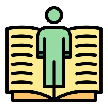 Öğretmen ve kitap simgesi rengi ana hatlarını aç