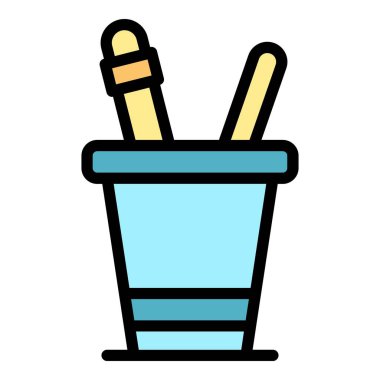 Kalem sahibi simgesi renk ana hatları vektörü