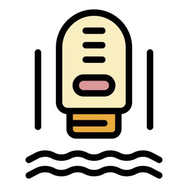 Epilatör simgesi renk dış hat vektörü