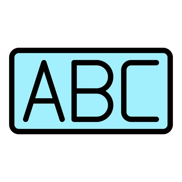 碑文abcアイコンの色の輪郭ベクトル — ストックベクタ