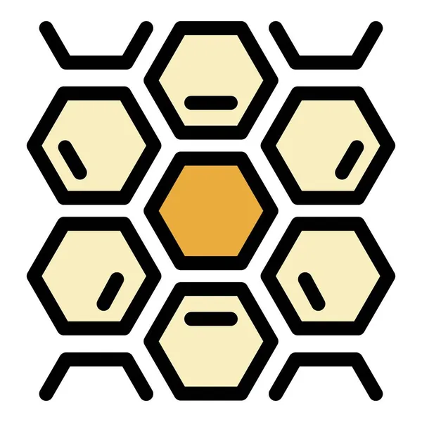 Icône rayon de miel couleur contour vecteur — Image vectorielle