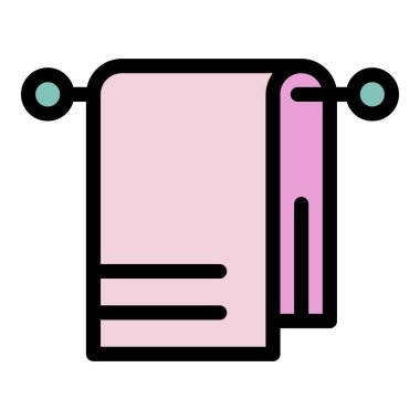 Havlu simgesi rengi dış hat vektörü