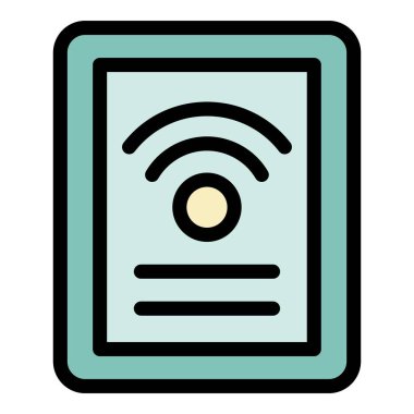 Kablosuz ağ simgesi renk ana hatları vektörü