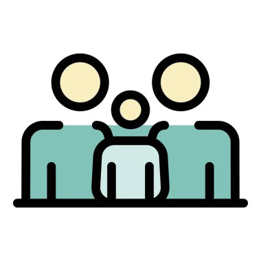 Aile simgesi renk ana hatları vektörü