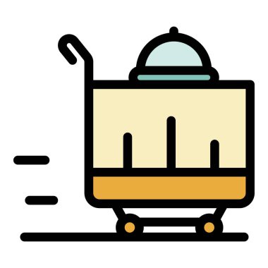 Gıda dağıtım simgesi renk ana hatları vektörü