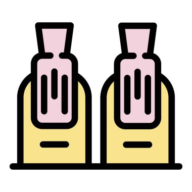 Tırnaklar simge renk ana hatları vektörü