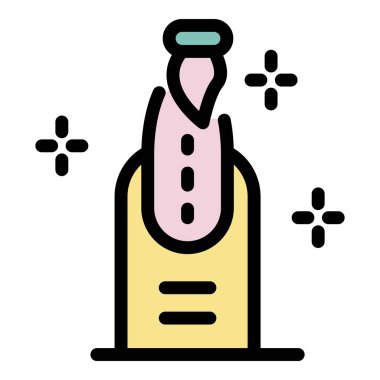 Çivi jeli simgesi renk ana hatları vektörü