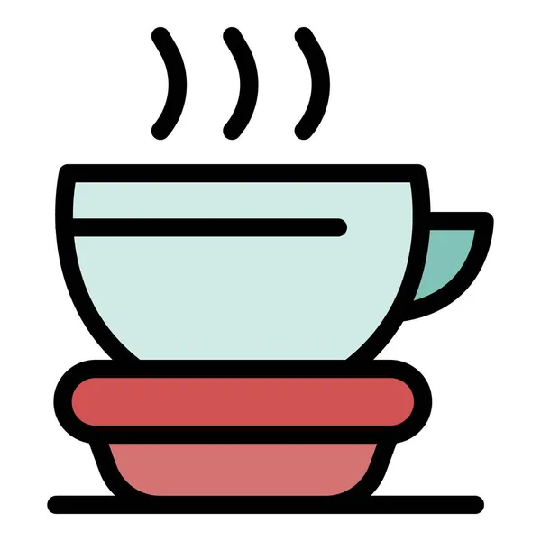 Вектор цвета иконки горячего чая — стоковый вектор
