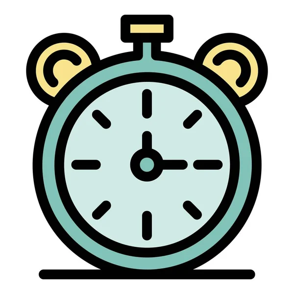 Reloj despertador icono color contorno vector — Vector de stock