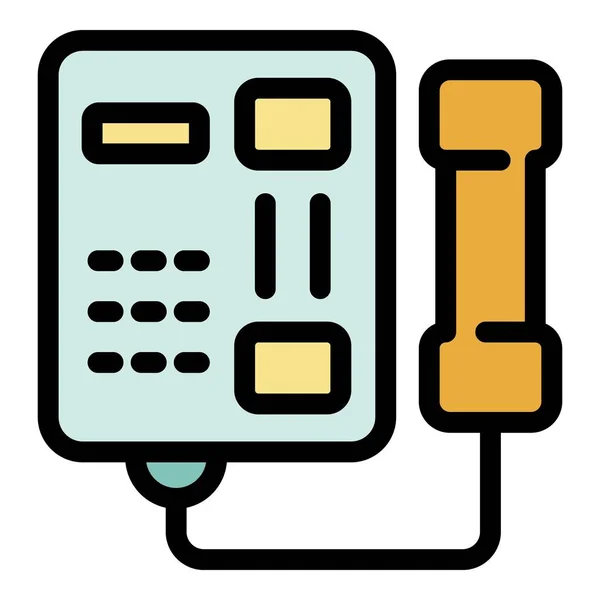 Telefon hotelowy ikona kolor zarys wektor — Wektor stockowy