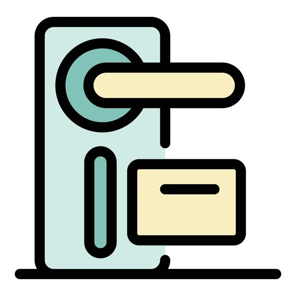 Room card key icoon kleur overzicht vector — Stockvector