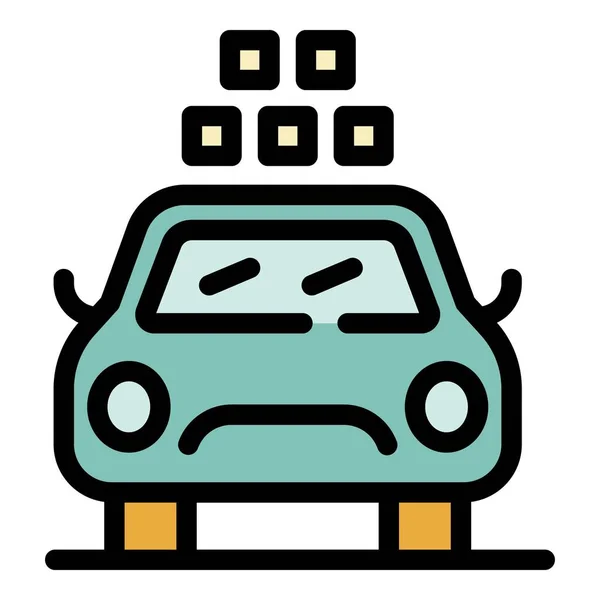 Taxi servizio icona colore contorno vettoriale — Vettoriale Stock