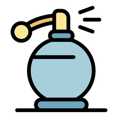 Stilist parfüm ikonu renk ana hatları vektörü