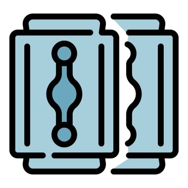 Jilet simgesi renk ana hatları vektörü