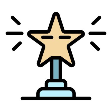 Premium yıldız simgesi renk ana hatları vektörü