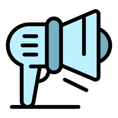 Megafon simgesi renk ana hatları vektörü