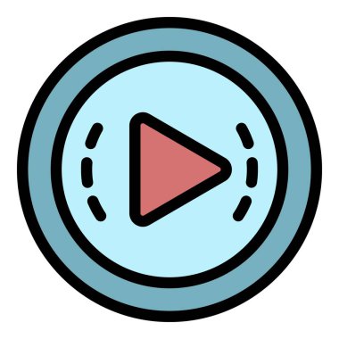 Oynatma düğmesi rengi dış hat vektörü