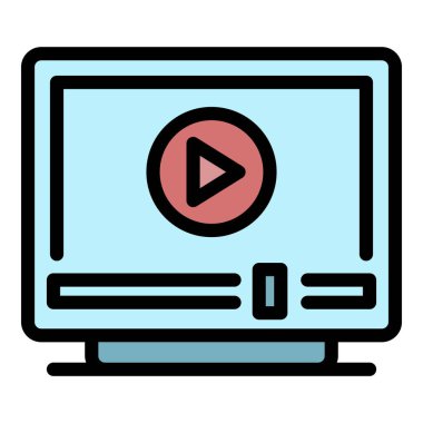 Televizyon simgesi renk özet vektöründe oyna