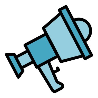 Yaşam döngüsü megafon simgesi renk dış hat vektörü