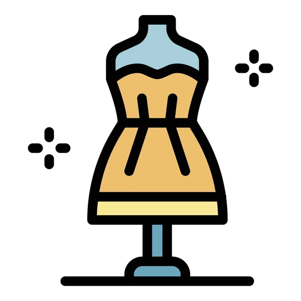 Stylist jurk manequin pictogram kleur omtrek vector — Stockvector