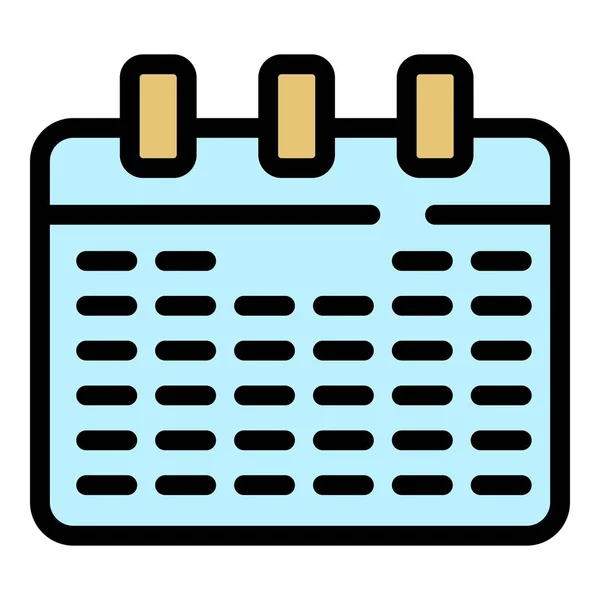 Kalenderblatt-Symbol Farbe Umrissvektor — Stockvektor