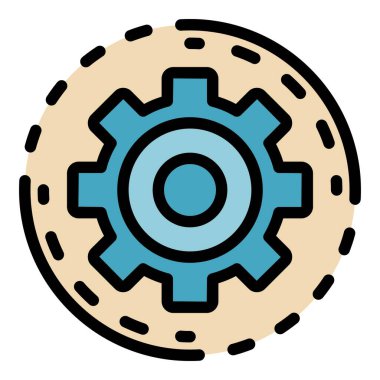 Vites sistemi yöneticisi simge rengi ana hatları vektörü