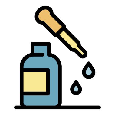 Stilist indirme simgesi renk ana hatları vektörü