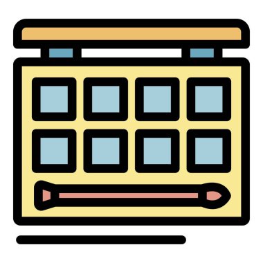 Stilist gölge simgesi renk ana hatları vektörü