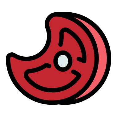 Domuz eti ikonu renk ana hatları vektörü