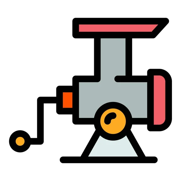 Hand meat grinder icon color outline vector — Stock Vector