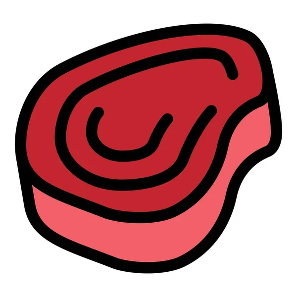 Dükkan bifteği ikonu rengi ana hatları vektörü — Stok Vektör