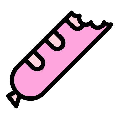 Biraz sosis simgesi renk ana hatları vektörü