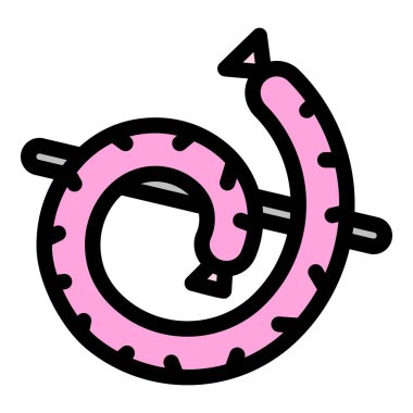 Sosis simgesi renk ana hatları vektörü