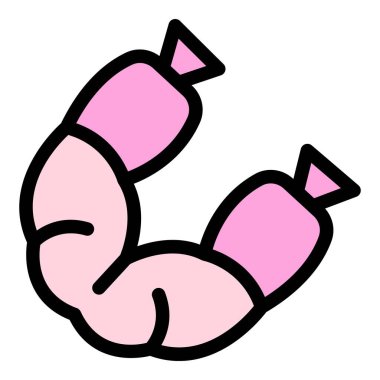 Sosis simgesi renk ana hatları vektörü