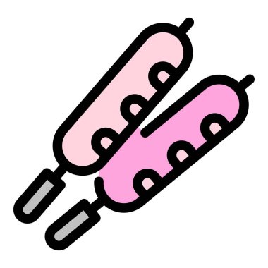 Piknik sosisi renk ana hatları vektörü