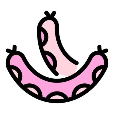 Sosis salam simgesi renk ana hatları vektörü